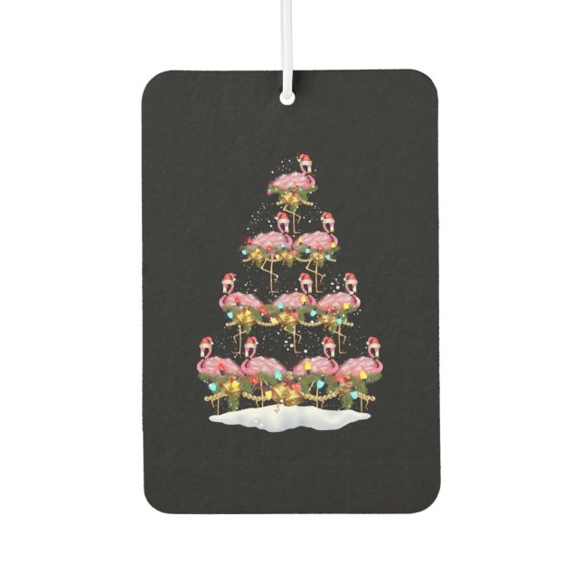 Christmas Tree Flamingo Car Air Freshener (Front)