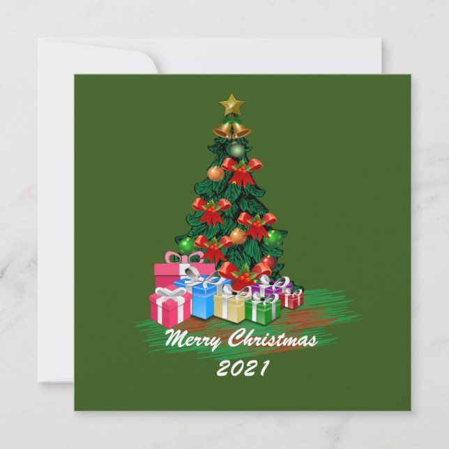 Christmas Tree Flat Greeting Card (Front)