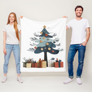 Christmas tree fleece blanket