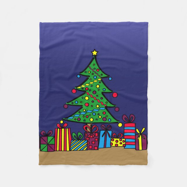 Christmas tree fleece blanket (Front)