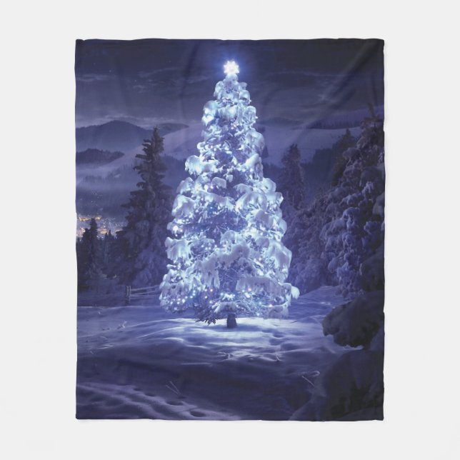 Christmas Tree  Fleece Blanket (Front)