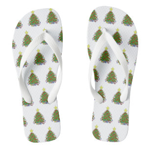 Christmas tree flip flops