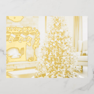 Christmas Tree Foil Holiday Postcard
