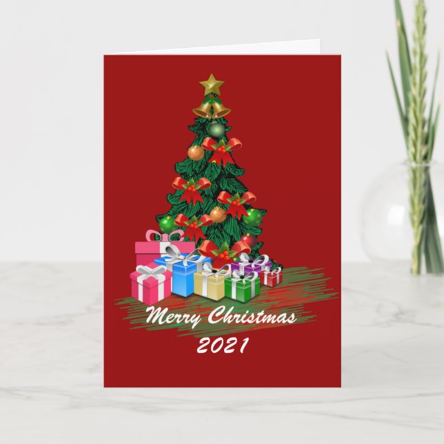 Christmas Tree Folded Card (Front)