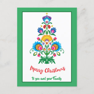🎄Christmas tree folklore green Holiday Postcard