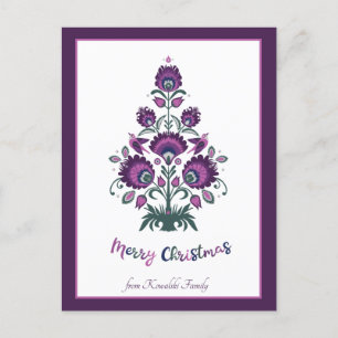 🎄Christmas tree folklore [purple, grey ] purple Holiday Postcard