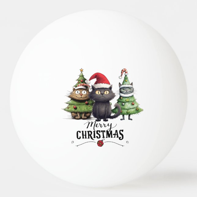  Christmas  Tree for Player who loves Cat Ping Pong Ball (Front)