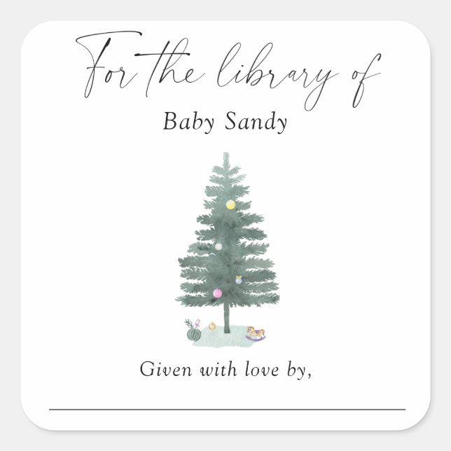 Christmas tree - for the library of square sticker (Front)