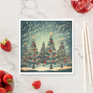 Christmas Tree Forest Celebration Napkin