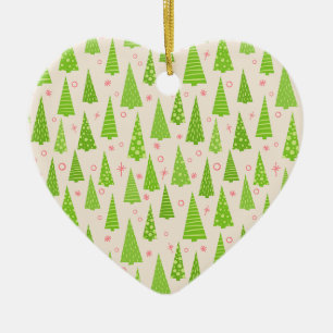 Christmas Tree Forest Customisable Retro Ceramic Tree Decoration