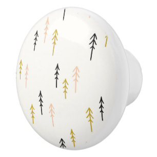 Christmas Tree Forest Pattern Ceramic Knob