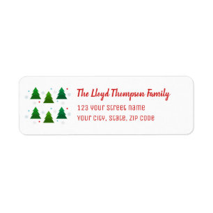 Christmas tree forest, snowflakes, red blue dots