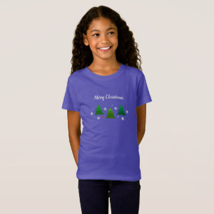 Christmas tree forest, snowflakes, red blue dots T-Shirt