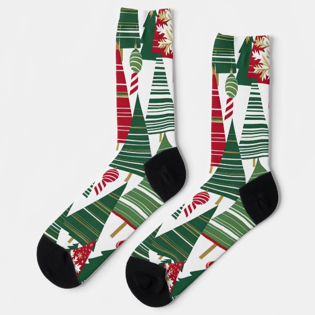 christmas tree forest socks (Left)
