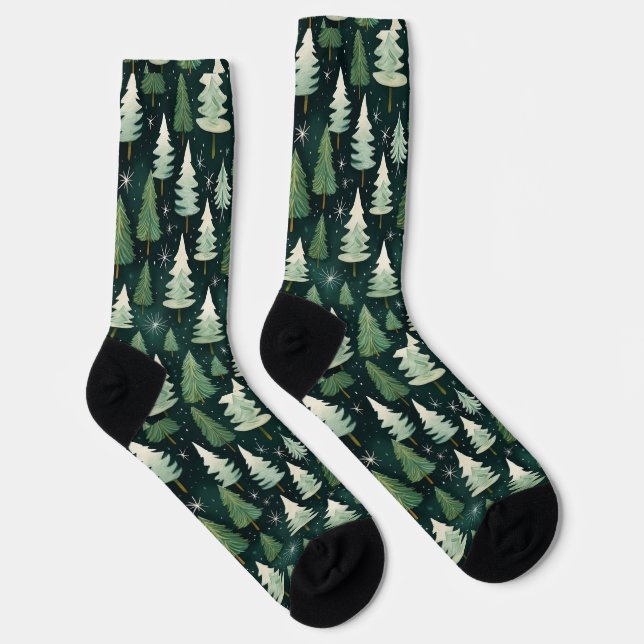Christmas Tree Forest Socks (Right)