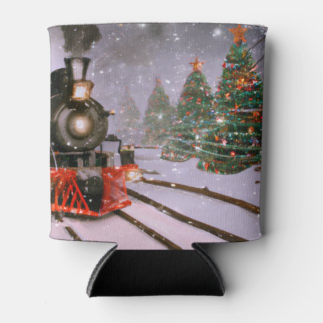 Christmas tree forest train   can cooler (Front)