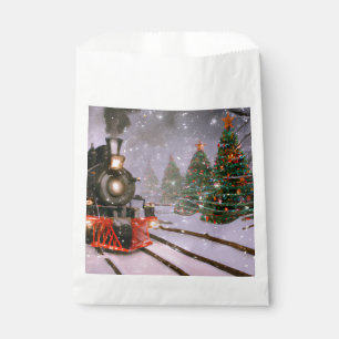Christmas tree forest train favour bags