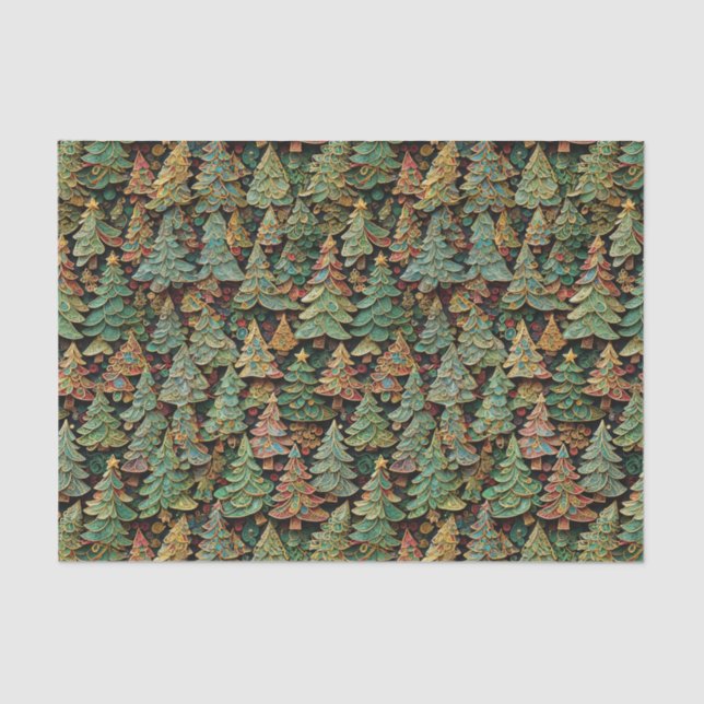Christmas Tree Forest Whimsey  Tissue Paper (Front)