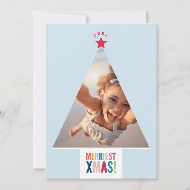 CHRISTMAS TREE frame festive fun modern minimal Holiday Card (Front)
