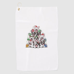 Christmas Tree French Bulldogs Frenchie French Bul Golf Towel