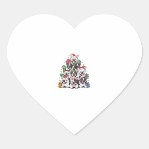 Christmas Tree French Bulldogs Frenchie French Bul Heart Sticker