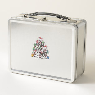 Christmas Tree French Bulldogs Frenchie French Bul Metal Lunch Box