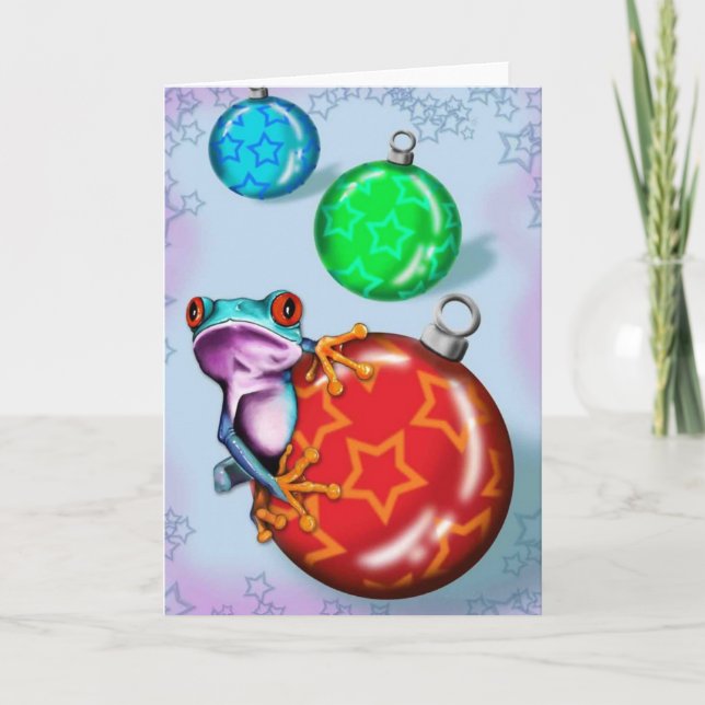 Christmas Tree Frog Holiday Card (Front)