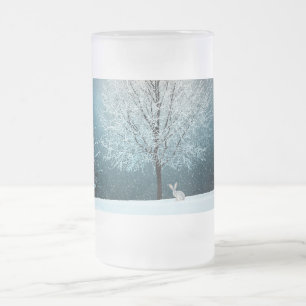 Christmas Tree Frosted 16 oz Frosted Glass Mug