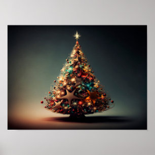 Christmas tree full of Christmas baubles. Poster