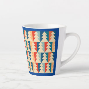 christmas tree funky retro 1970s design latte mug