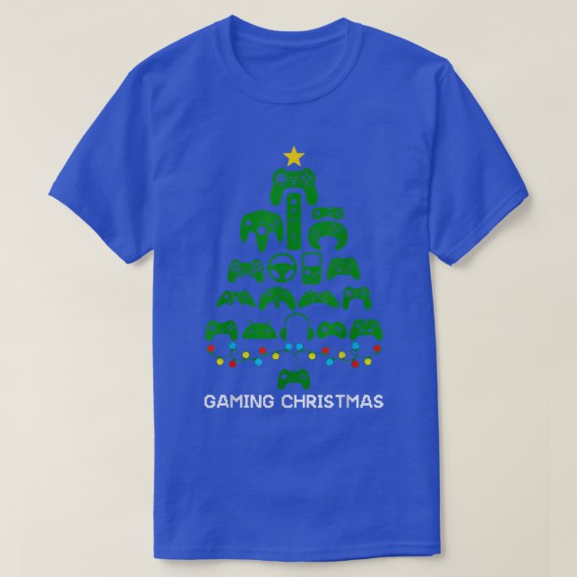 Christmas Tree Gamepad Controller Xmas Gaming Vide T-Shirt (Design Front)