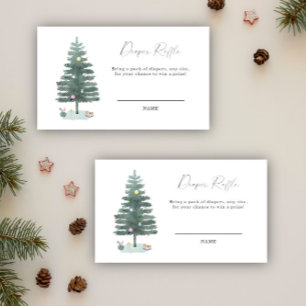 Christmas tree gender neutral diaper raffle enclosure card