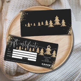 Christmas tree gift card certificate glitter