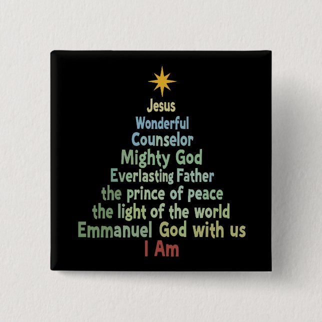 Christmas Tree Gift Faith Christian Holiday Merry  15 Cm Square Badge (Front)