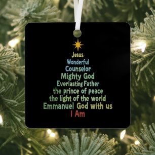 Christmas Tree Gift Faith Christian Holiday Merry Metal Tree Decoration