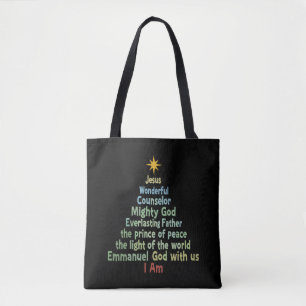 Christmas Tree Gift Faith Christian Holiday Merry  Tote Bag