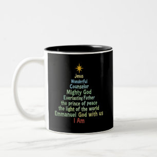 Christmas Tree Gift Faith Christian Holiday Merry Two-Tone Coffee Mug
