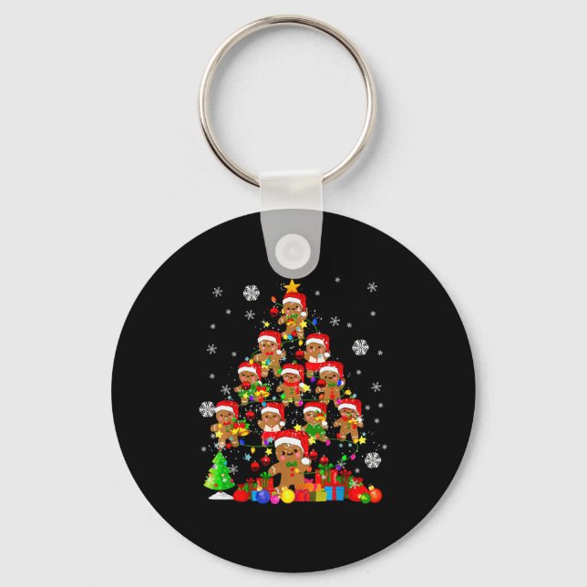 Christmas Tree Gingerbread Christmas Santa Gingerb Key Ring (Front)