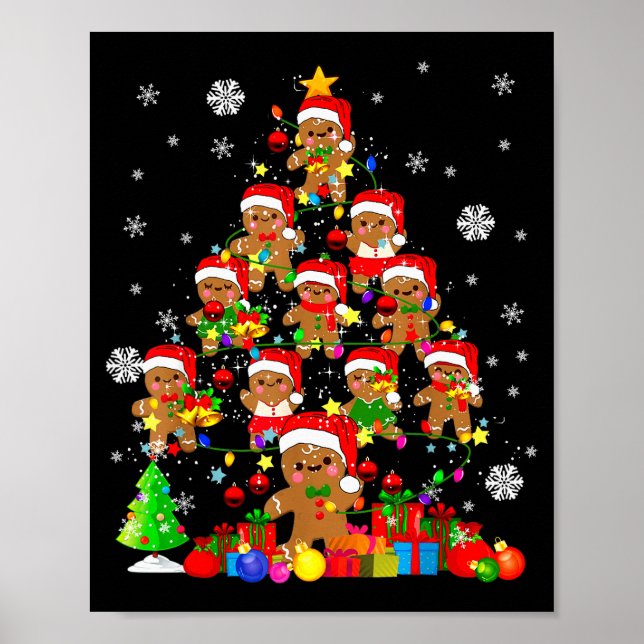 Christmas Tree Gingerbread Christmas Santa Gingerb Poster (Front)