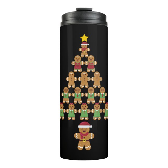 Christmas Tree Gingerbread Cookies Xmas Cookie Thermal Tumbler (Front)