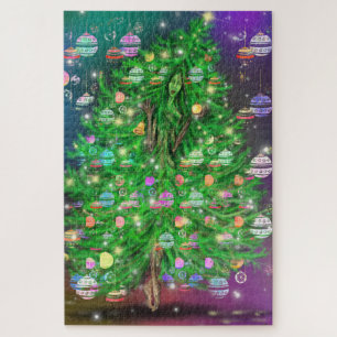 Christmas Tree Gir Jigsaw Puzzle Painting