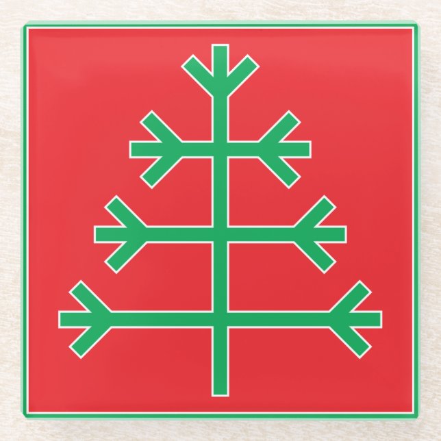 Christmas tree glass coaster (Front)