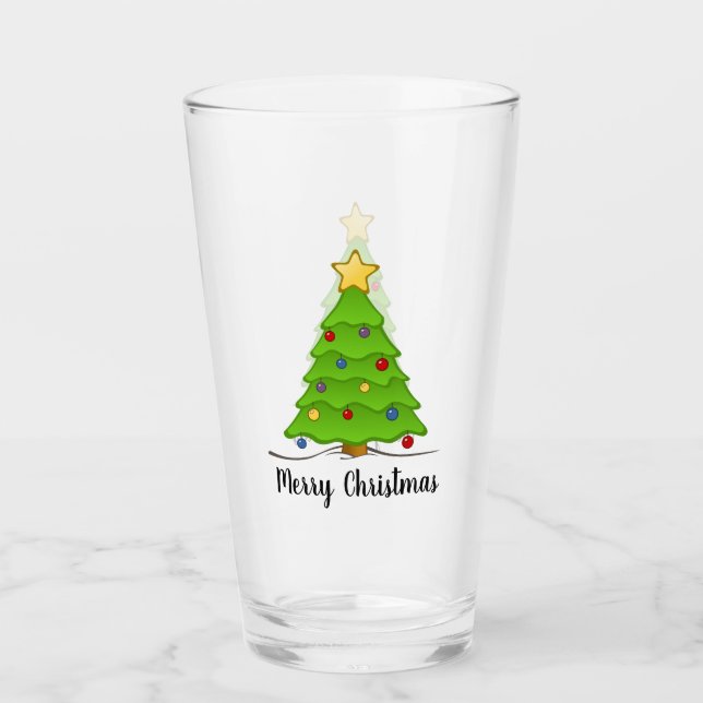Christmas Tree Glass Cup (Front)