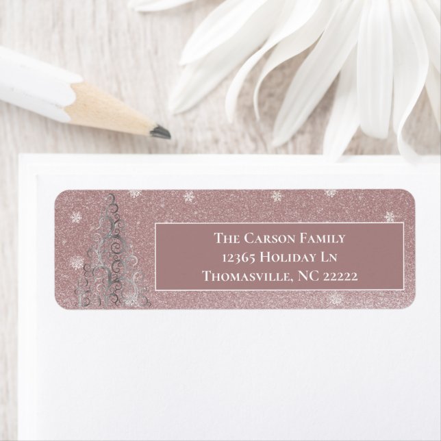 Christmas Tree Glitter and Snowflakes | Pink (Insitu)