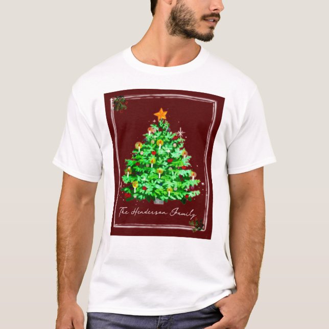 Christmas Tree Glow Custom  T-Shirt (Front)