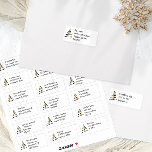 Christmas Tree Gold Black 18 Recipient Addresses