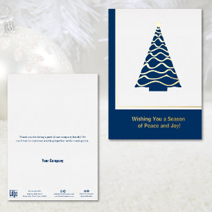 Christmas Tree Gold Foil Business Holiday Card