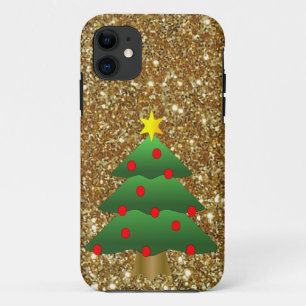 Christmas Tree gold Glitter iPhone 11 Case