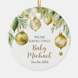 Christmas Tree Gold Ornaments We're Expecting