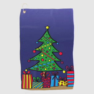 Christmas tree golf towel